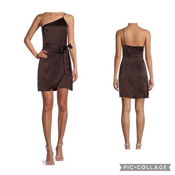 GIANNI BINI Chocolate Sasha Tie Waist Dress Size 0 - Picture 1 of 8